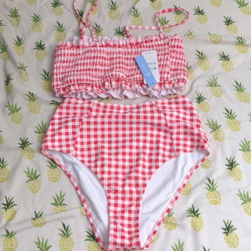 CupShe bright red gingham swimsuit